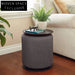 Modern Velvet Fabric Round Ottoman Stool with Metal Base for Living Room