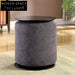 Modern Velvet Fabric Round Ottoman Stool with Metal Base for Living Room