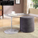 Modern Velvet Fabric Round Ottoman Stool with Metal Base for Living Room