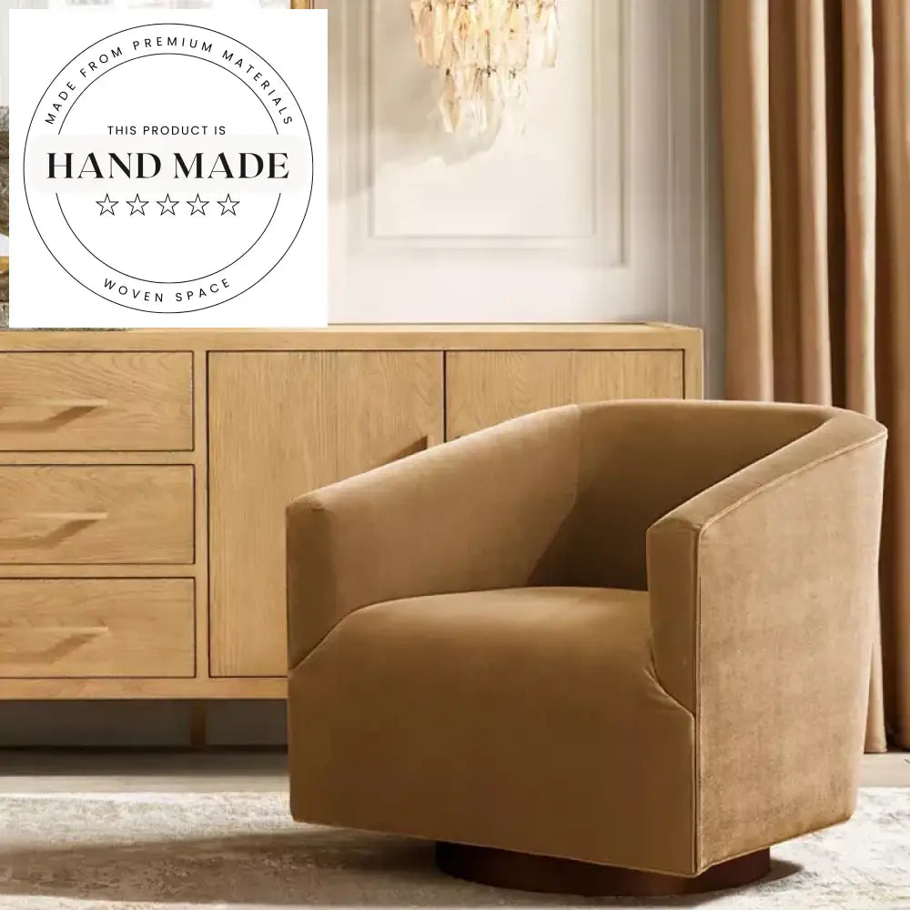 Modern Velvet Fabric Swivel Leisure Chair for Living Room & Lounge Spaces