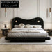 Modern Velvet Fabric Upholstered King Size Wooden Bed Frame High Headboard