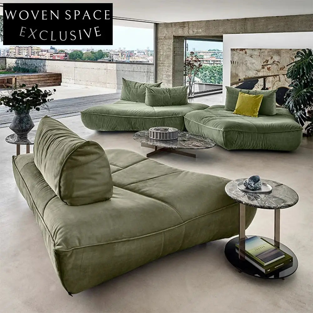 Modern Velvet Full Sponge Floor Sofa Set Luxury Living Room Lounger