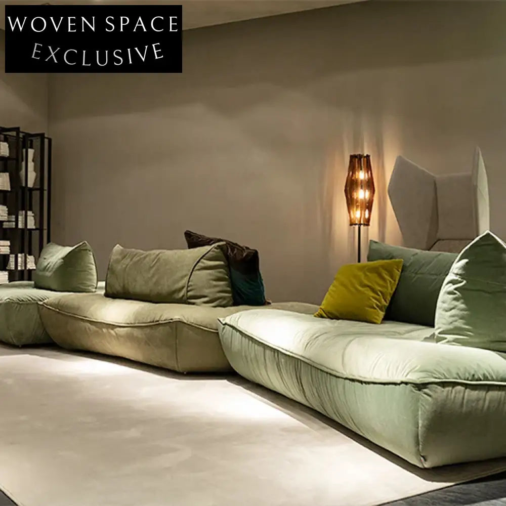 Modern Velvet Full Sponge Floor Sofa Set Luxury Living Room Lounger