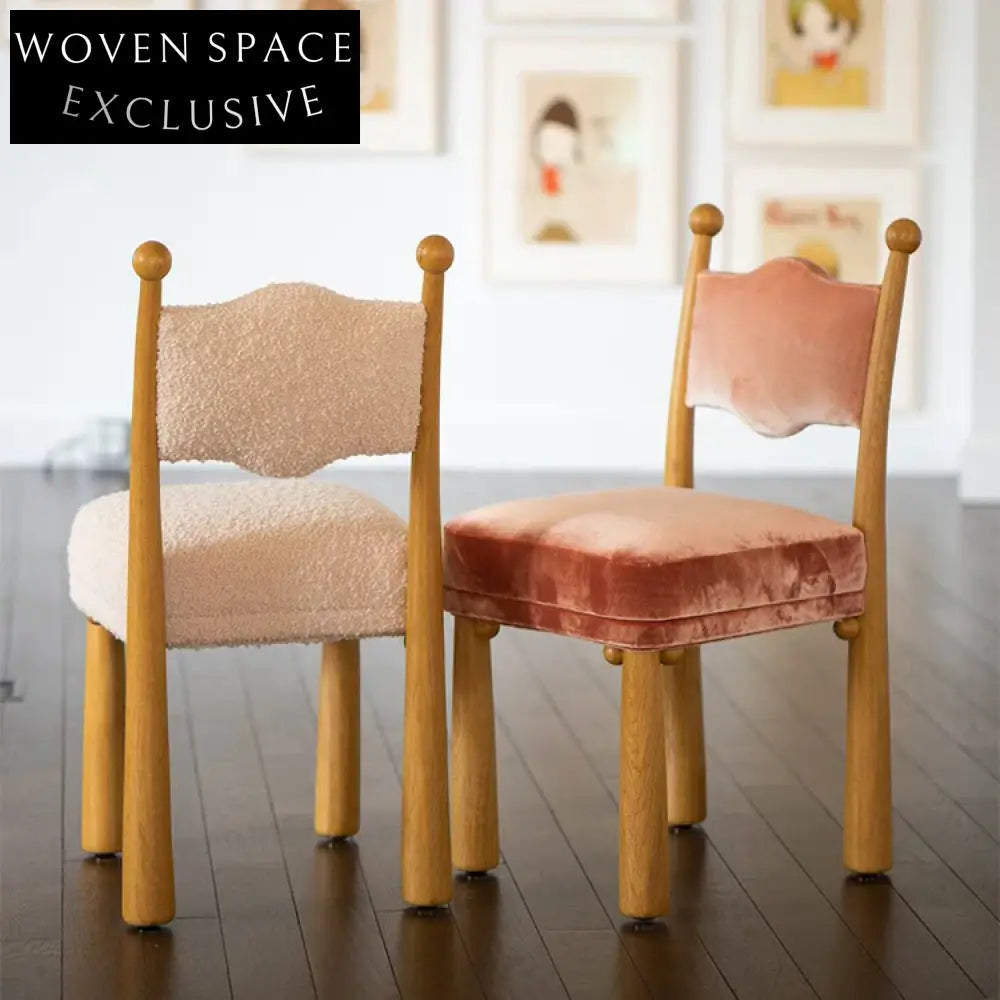 Modern Velvet High Back Dining Chair with Solid Wood Legs