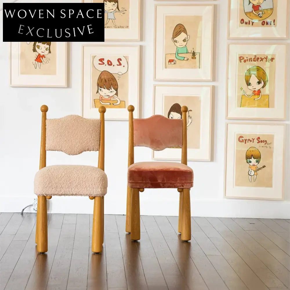 Modern Velvet High Back Dining Chair with Solid Wood Legs