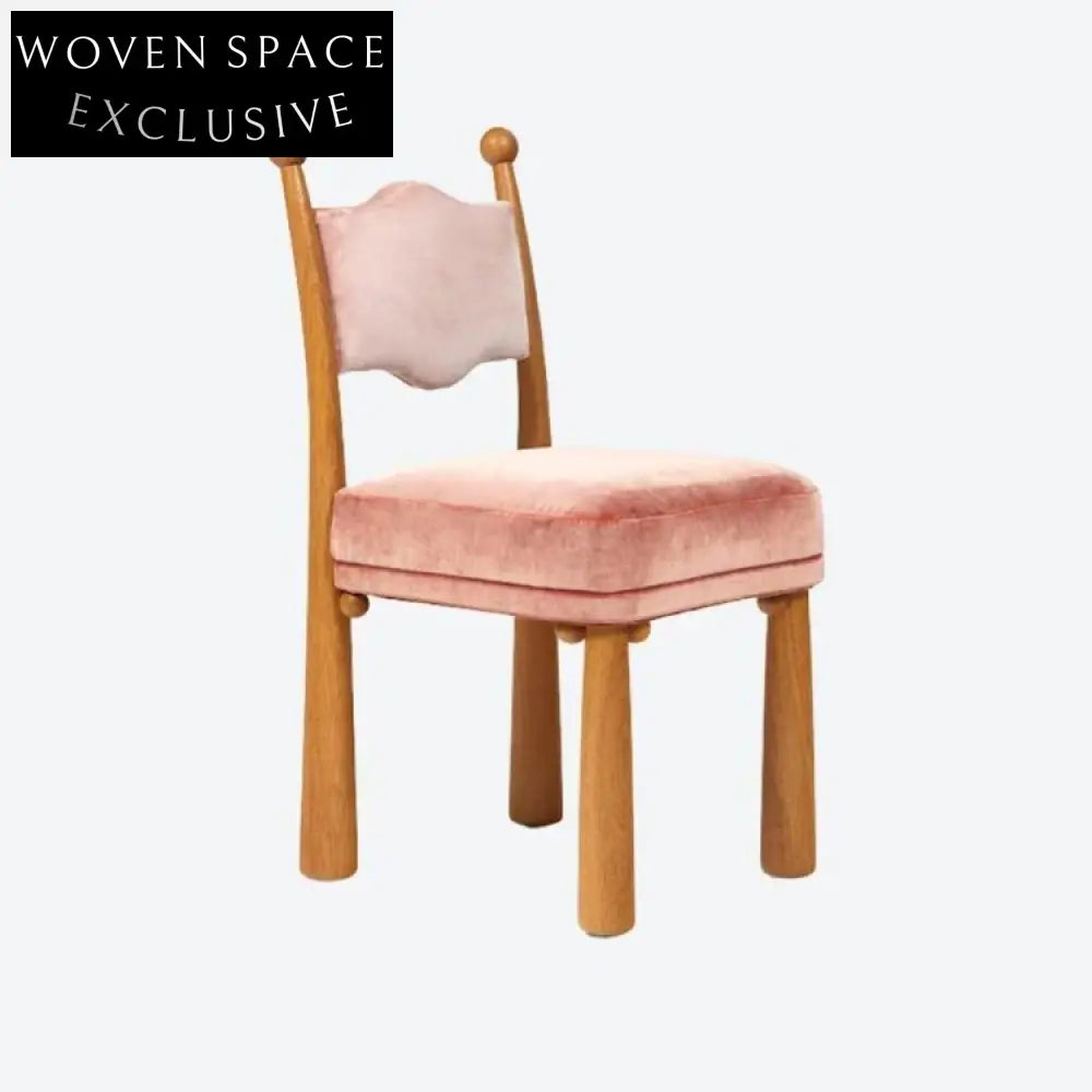 Modern Velvet High Back Dining Chair with Solid Wood Legs