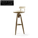 Modern Velvet High Bar Stool with Curved Backrest and Metal Legs