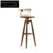 Modern Velvet High Bar Stool with Curved Backrest and Metal Legs