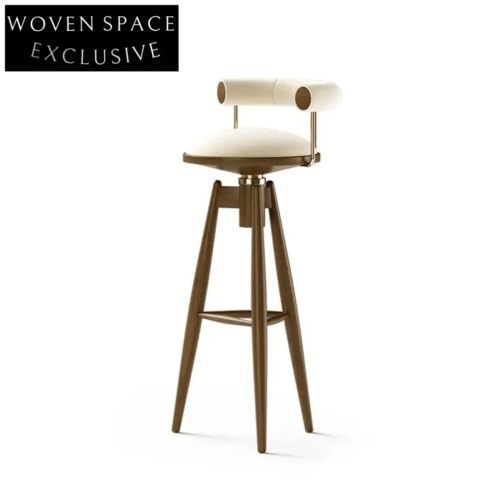 Modern Velvet High Bar Stool with Curved Backrest and Metal Legs