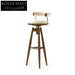 Modern Velvet High Bar Stool with Curved Backrest and Metal Legs