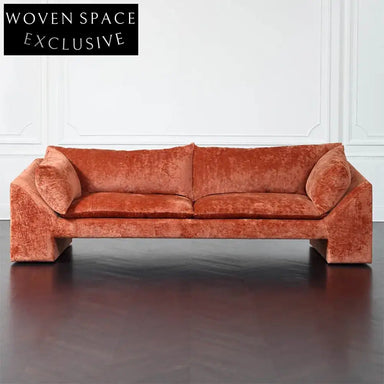 Modern Velvet I-Shape Three-Seater Sofa for Contemporary Living Rooms