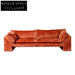 Modern Velvet I-Shape Three-Seater Sofa for Contemporary Living Rooms
