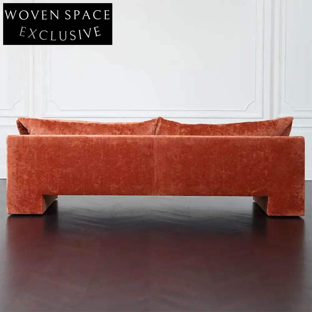 Modern Velvet I-Shape Three-Seater Sofa for Contemporary Living Rooms
