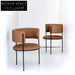Modern Velvet Lamb Wool Fabric Arm Dining Chair