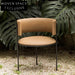 Modern Velvet Lamb Wool Fabric Arm Dining Chair
