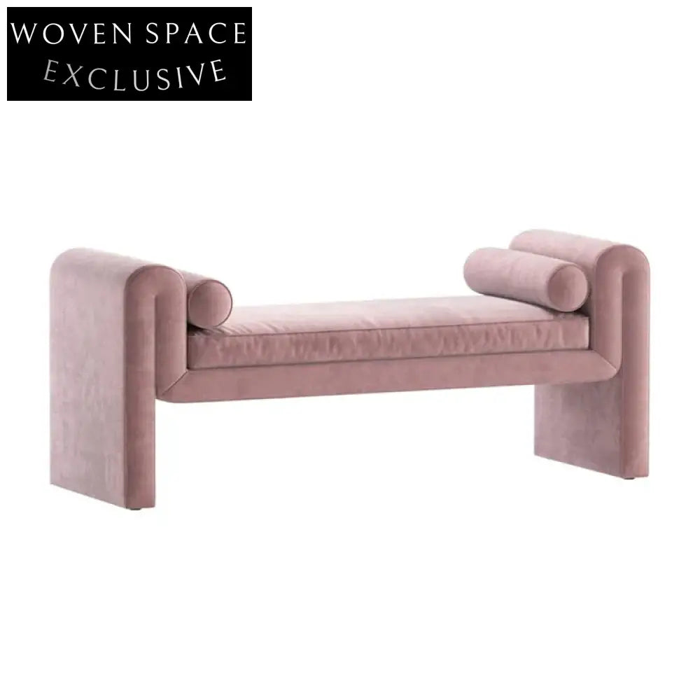 Modern Velvet Leisure Lounge Ottoman Bench for Bed End Seating