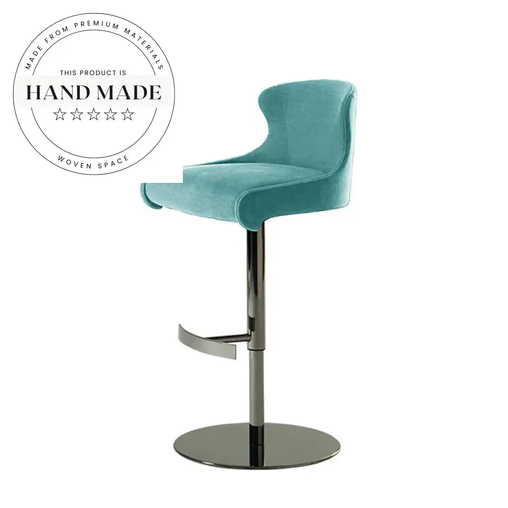 Modern Velvet Metal Adjustable Swivel Bistro Dining Bar Stool