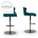 Modern Velvet Metal Adjustable Swivel Bistro Dining Bar Stool