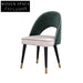Modern Velvet Nordic Dining Chair with Wooden Legs & Gold Accents