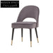 Modern Velvet Nordic Dining Chair with Wooden Legs & Gold Accents