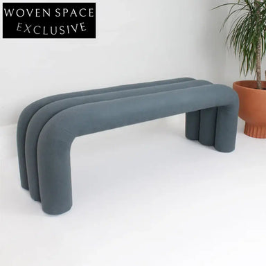 Modern Velvet Ottoman Bench, Plush Bed End Stool, Living Room Furniture