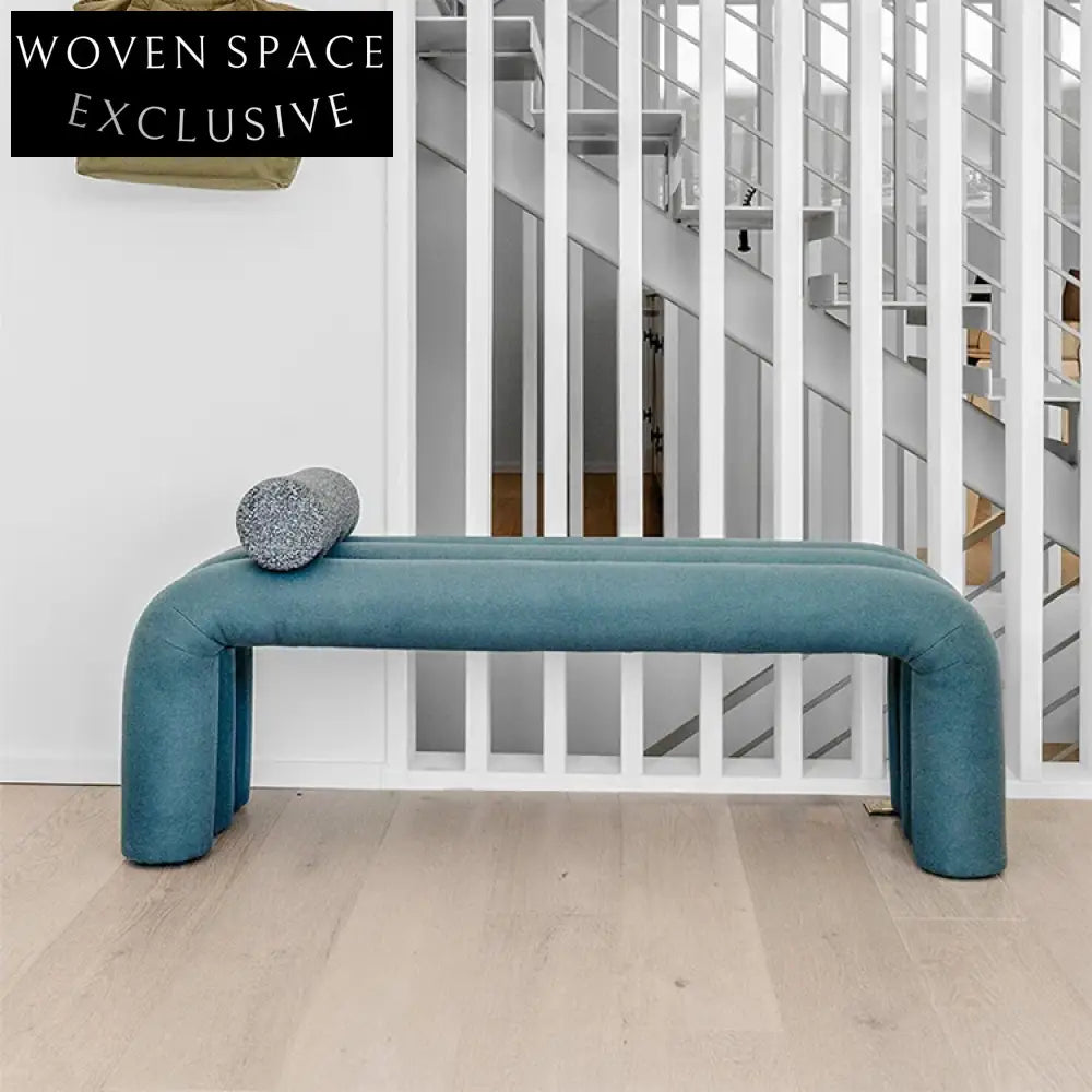 Modern Velvet Ottoman Bench, Plush Bed End Stool, Living Room Furniture