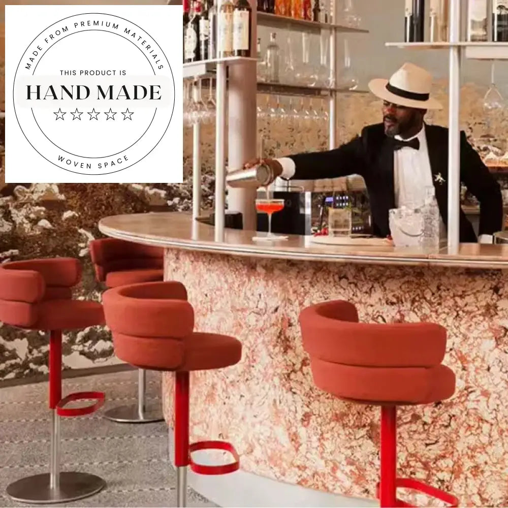 Modern Velvet Rotating Adjustable Stainless Steel Bar Stool