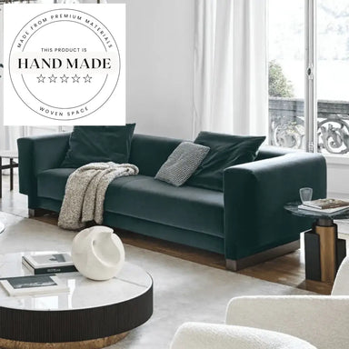 Modern Velvet Sectional Chesterfield Metal Frame Living Room Sofa