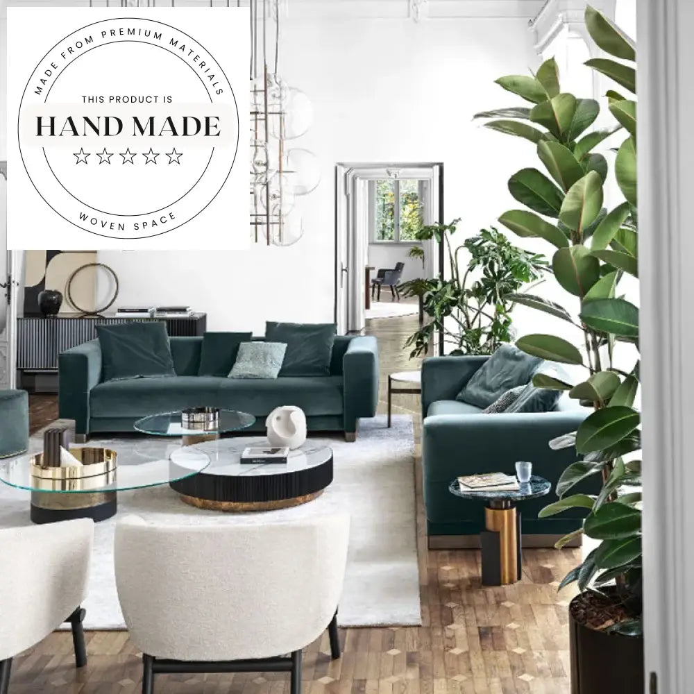Modern Velvet Sectional Chesterfield Metal Frame Living Room Sofa