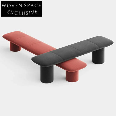 Modern Velvet Teddy Fabric Leisure Sofa Bench – Ottoman Bed End Stool