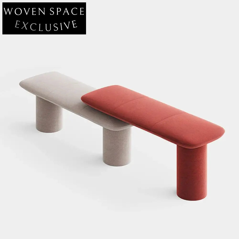 Modern Velvet Teddy Fabric Leisure Sofa Bench – Ottoman Bed End Stool