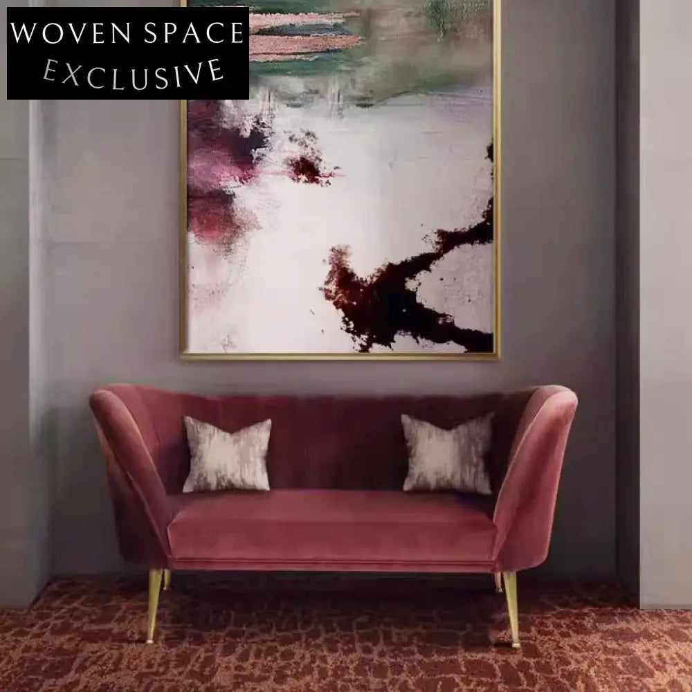 Modern Velvet Two-Seater Sofa with High-Density Sponge for Chic Living