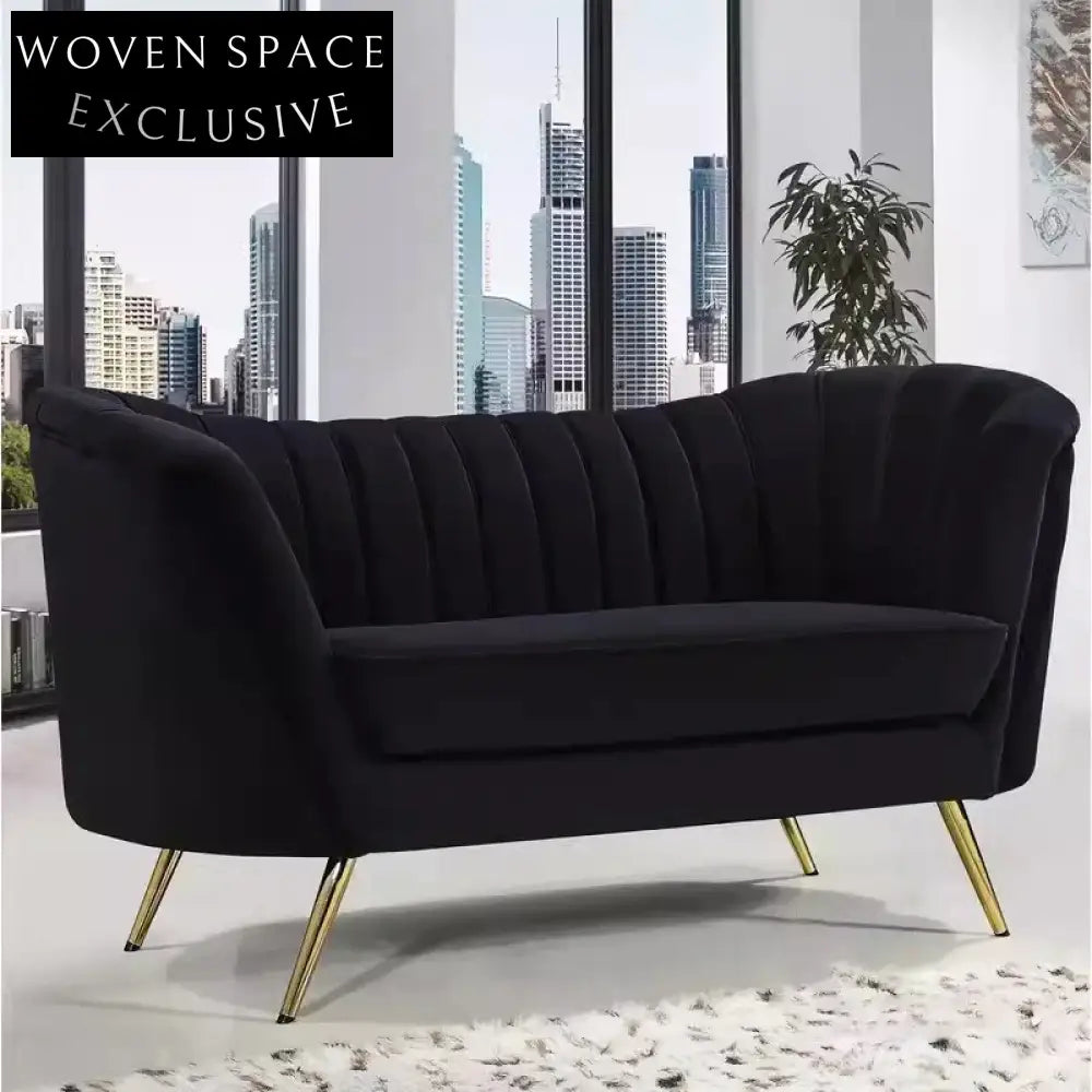 Modern Velvet Two-Seater Sofa with High-Density Sponge for Chic Living