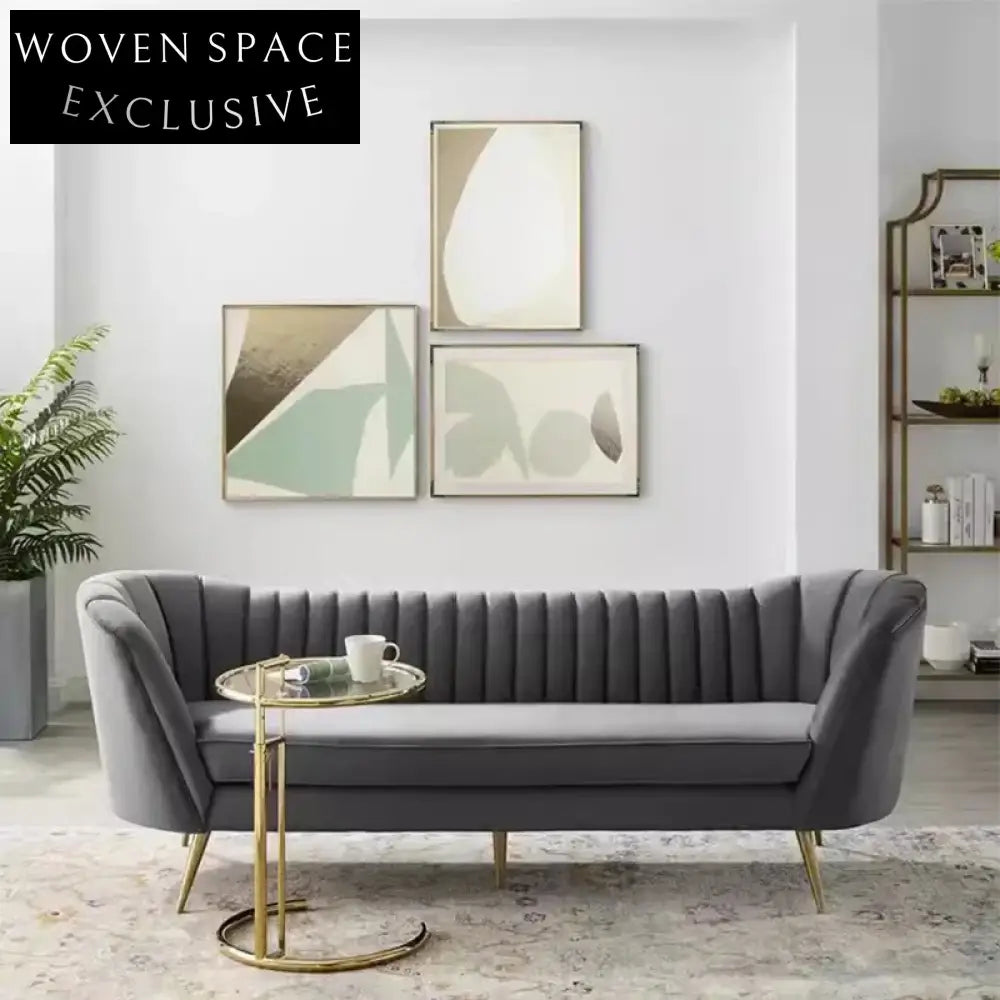 Modern Velvet Two-Seater Sofa with High-Density Sponge for Chic Living