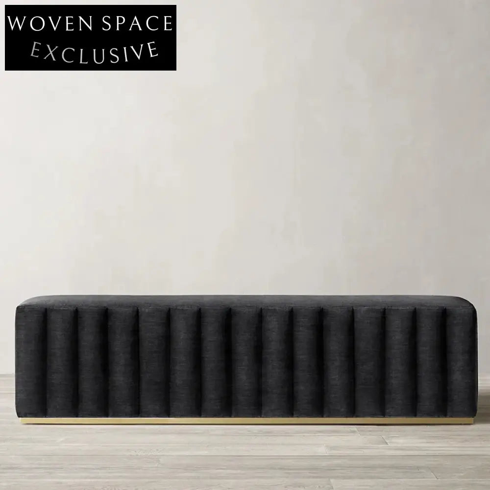 Modern Velvet Upholstered Bed End Bench with Stylish Metal or Wood Legs