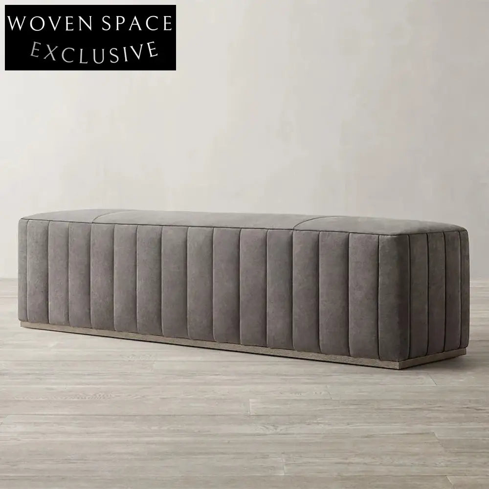 Modern Velvet Upholstered Bed End Bench with Stylish Metal or Wood Legs