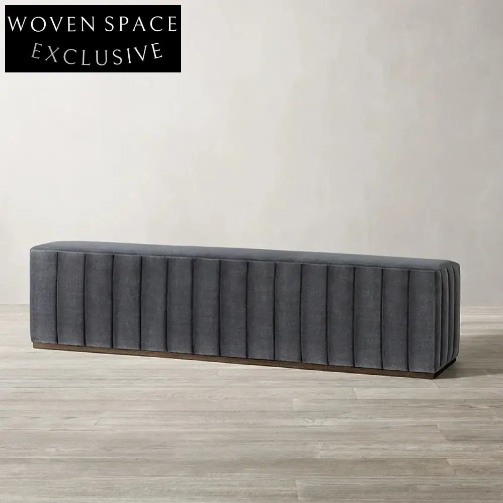 Modern Velvet Upholstered Bed End Bench with Stylish Metal or Wood Legs