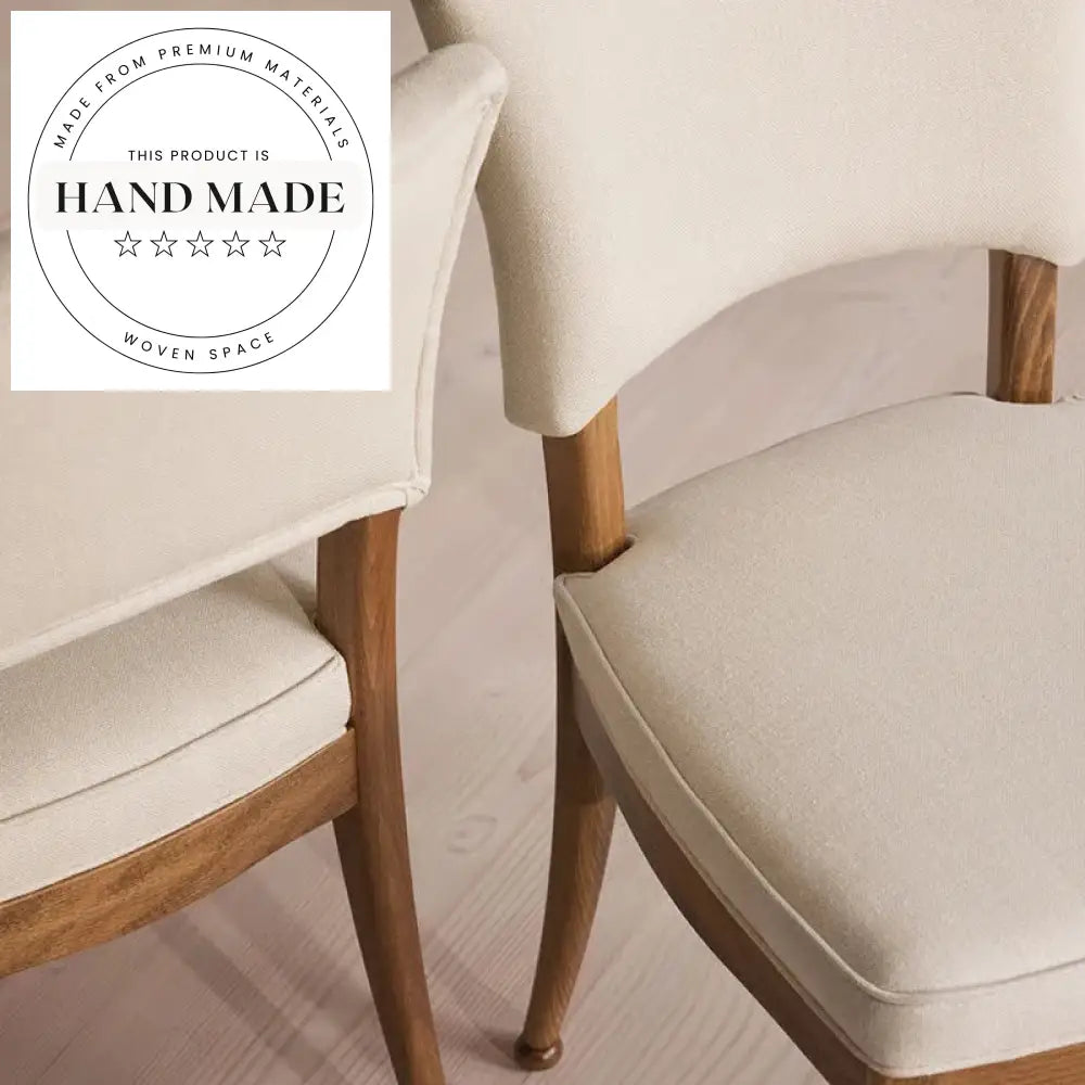 Modern Velvet Upholstered Dining Armchair with Solid Oak Wood Frame