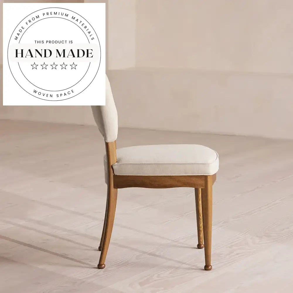 Modern Velvet Upholstered Dining Armchair with Solid Oak Wood Frame