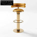 Modern Velvet Upholstered Gold Metal Leg Counter Height Bar Stool