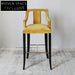 Modern Velvet Upholstered High Bar Stool, Designer Restaurant Bar Chair