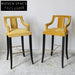 Modern Velvet Upholstered High Bar Stool, Designer Restaurant Bar Chair