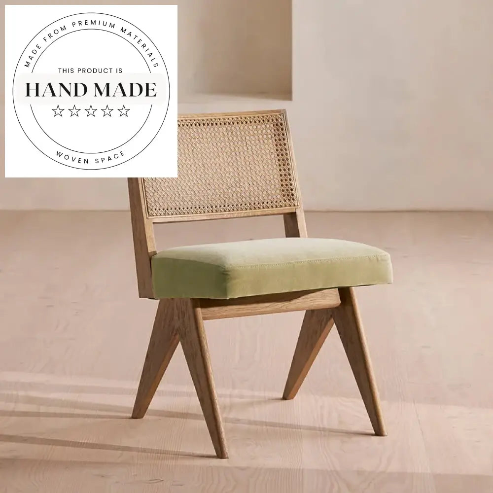 Modern Velvet Upholstered Oak Frame Dining & Cafe Side Armchair