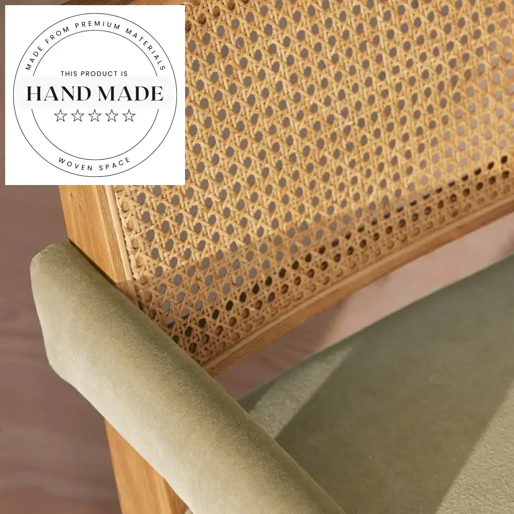 Modern Velvet Upholstered Oak Frame Dining & Cafe Side Armchair