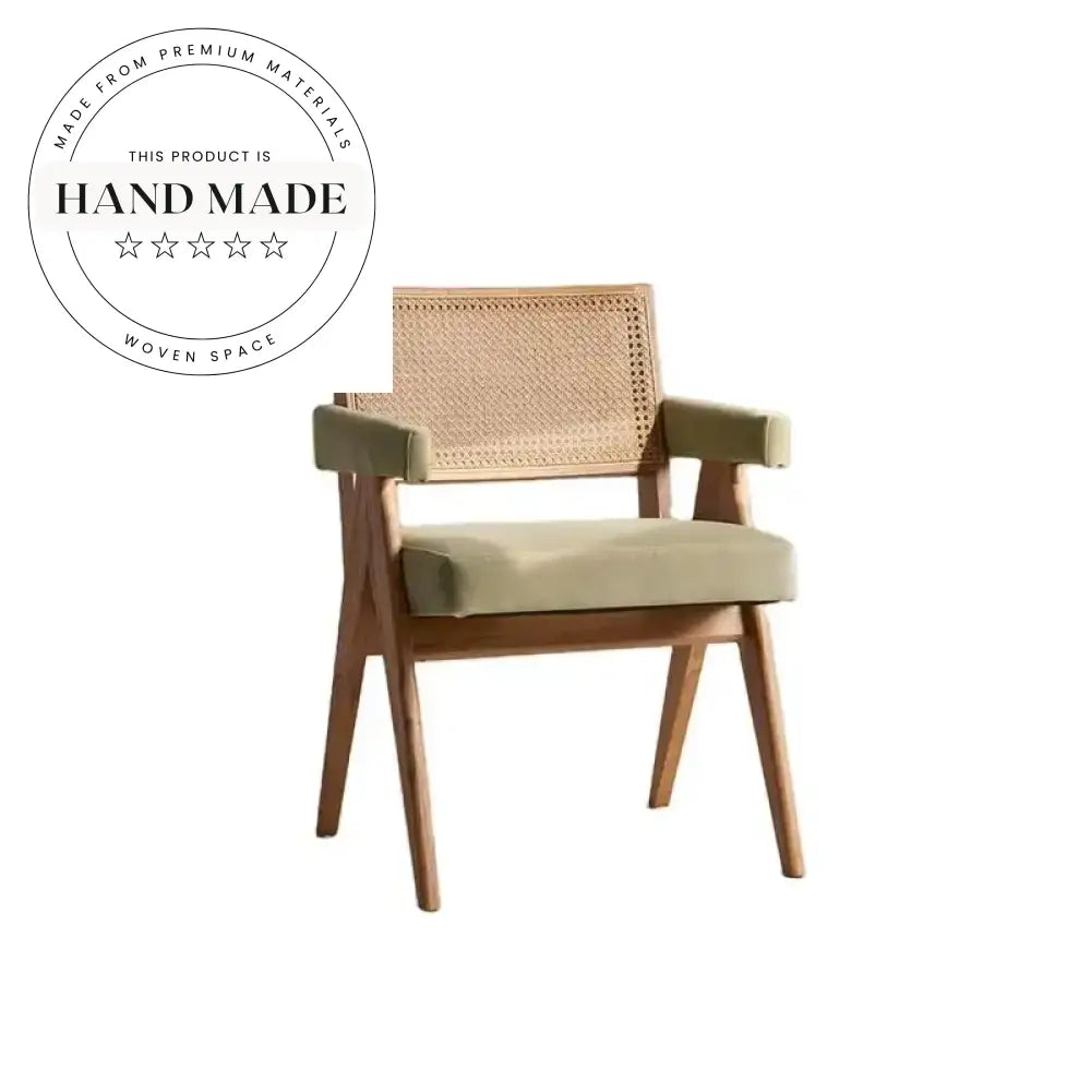 Modern Velvet Upholstered Oak Frame Dining & Cafe Side Armchair