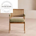 Modern Velvet Upholstered Oak Frame Dining & Cafe Side Armchair