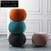 Modern Velvet Upholstered Round Living Room Accent Decorative Stool