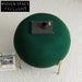 Modern Velvet Upholstered Round Living Room Accent Decorative Stool