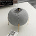 Modern Velvet Upholstered Round Living Room Accent Decorative Stool
