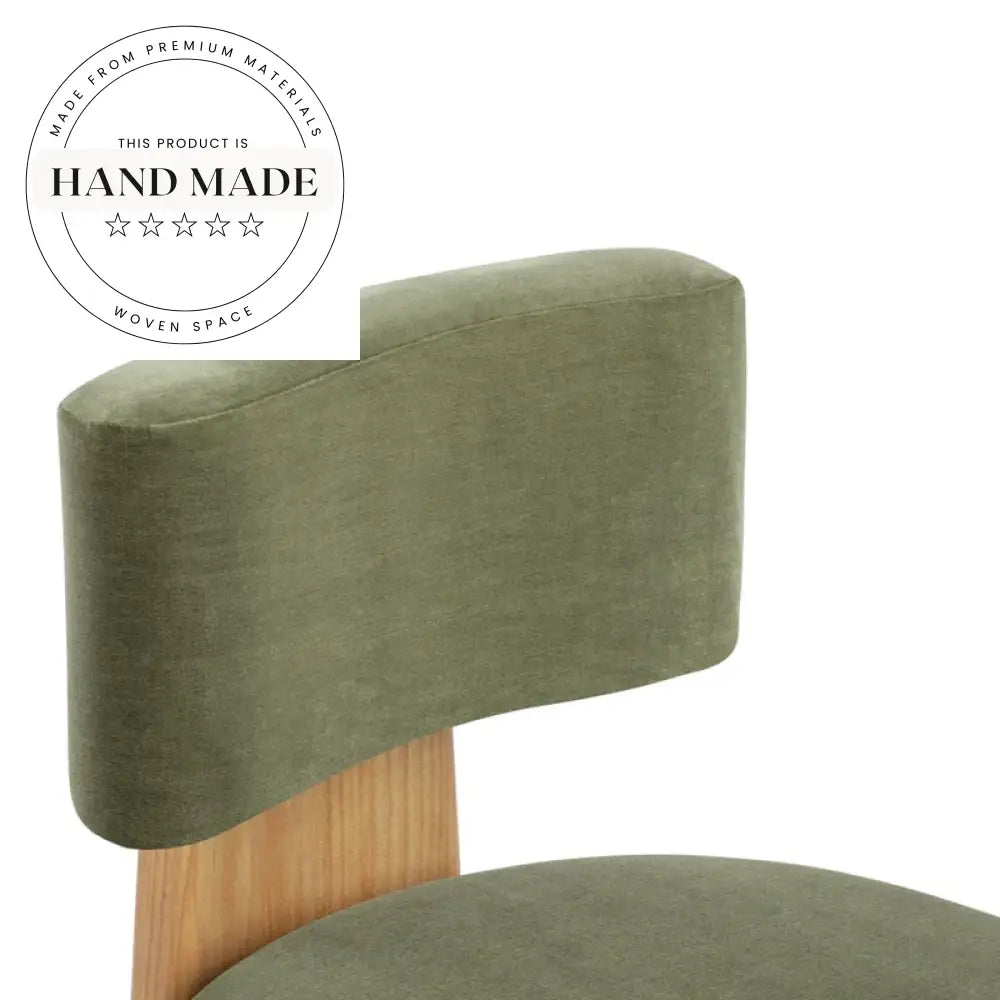 Modern Velvet Upholstered Solid Oak Frame Cafe Hotel Dining Chair